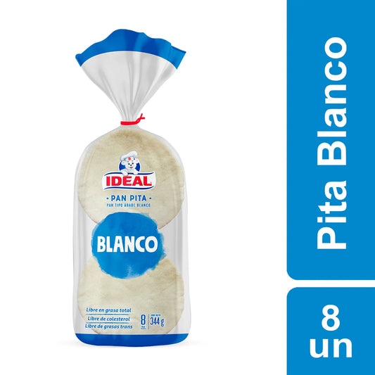 Pan Pita Blanco Ideal 8 Un 344 g