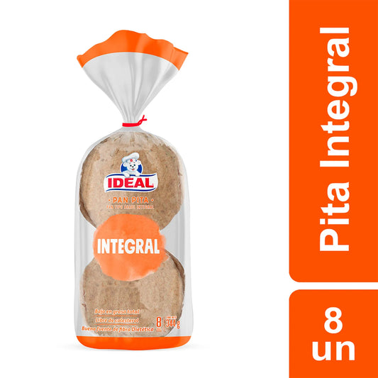 Pan Pita Integral Ideal 8 Un 344 Gr