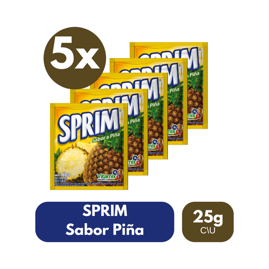 Pack 5 Un Jugo En Polvo Sprim Piña 25 Gr