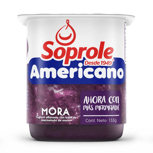 Yoghurt Americano Mora Soprole 155 Gr