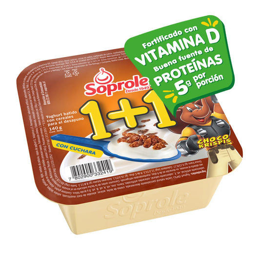 Yoghurt con Cereal 1+1 Choco Krispis Soprole 140 g
