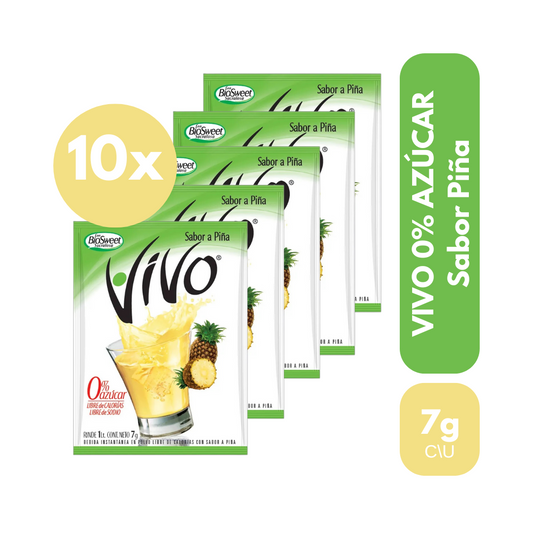 Pack 10 Un Jugo En Polvo Vivo Piña 7 g