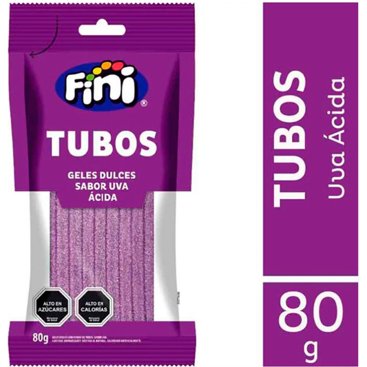 Tubos Fini Sabor Uva Ácido 80 Gr