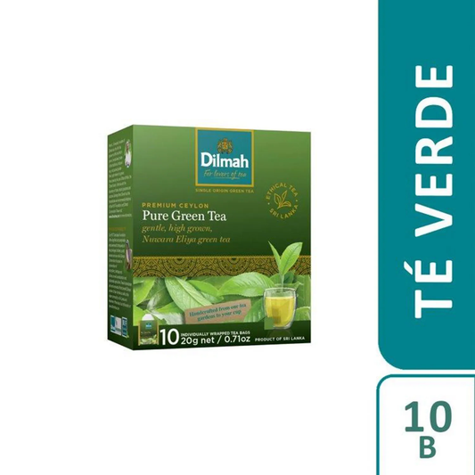 Té Green Tea Dilmah 10 Un