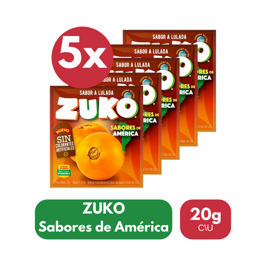 Pack 5 Un Jugo En Polvo Zuko Sabor Lulada 20 g