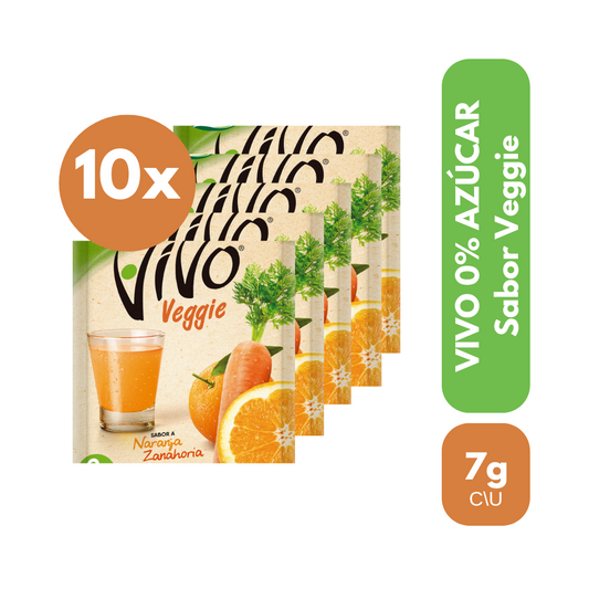 Pack 10 Un Jugo En Polvo Vivo Veggie 7 g