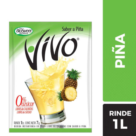 Jugo en Polvo Vivo Piña 7 Gr