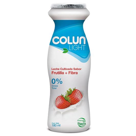 Leche Cultivada Light Sabor Frutilla Botella 180 Ml