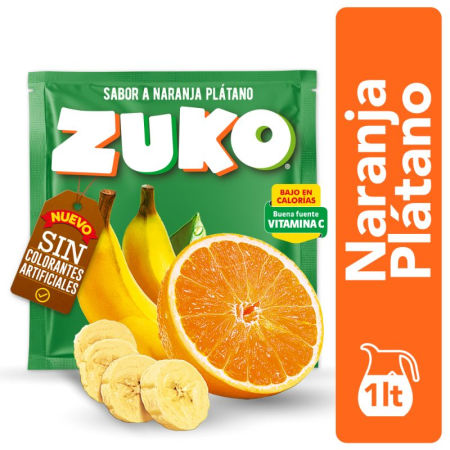 Jugo en Polvo Zuko Plátano Naranja 20 Gr