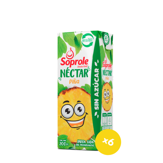 Pack Néctar Piña Soprole 6un 200ml